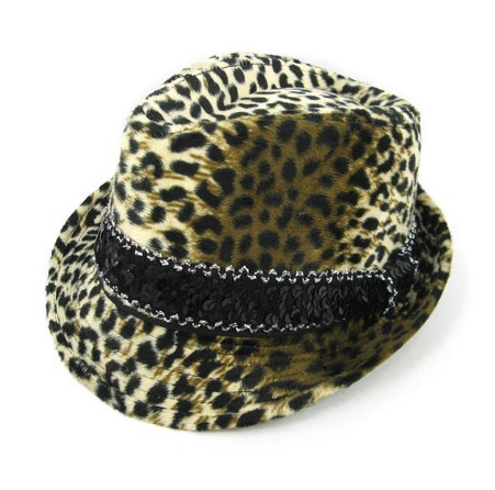 Leopard print hat, leopard print jazz hat